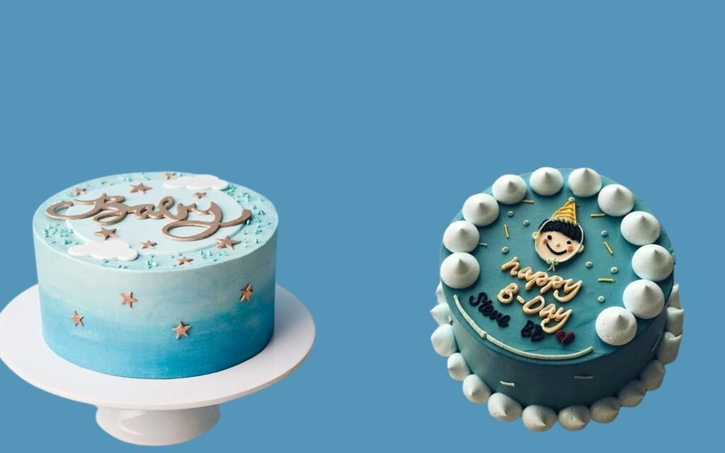 Minimalist Baby Boy Cake