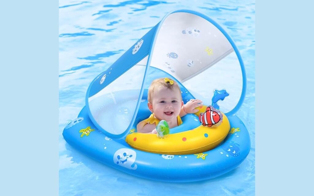 Peradix Inflatable Baby Float with Canopy