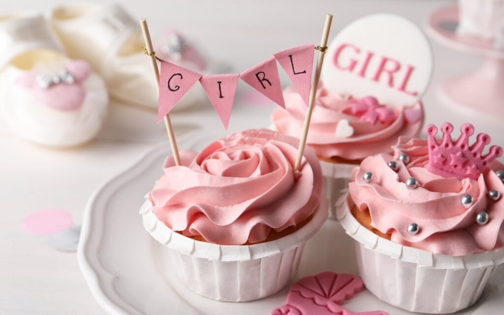 Baby Shower Cakes For Girls With Cute Toppers