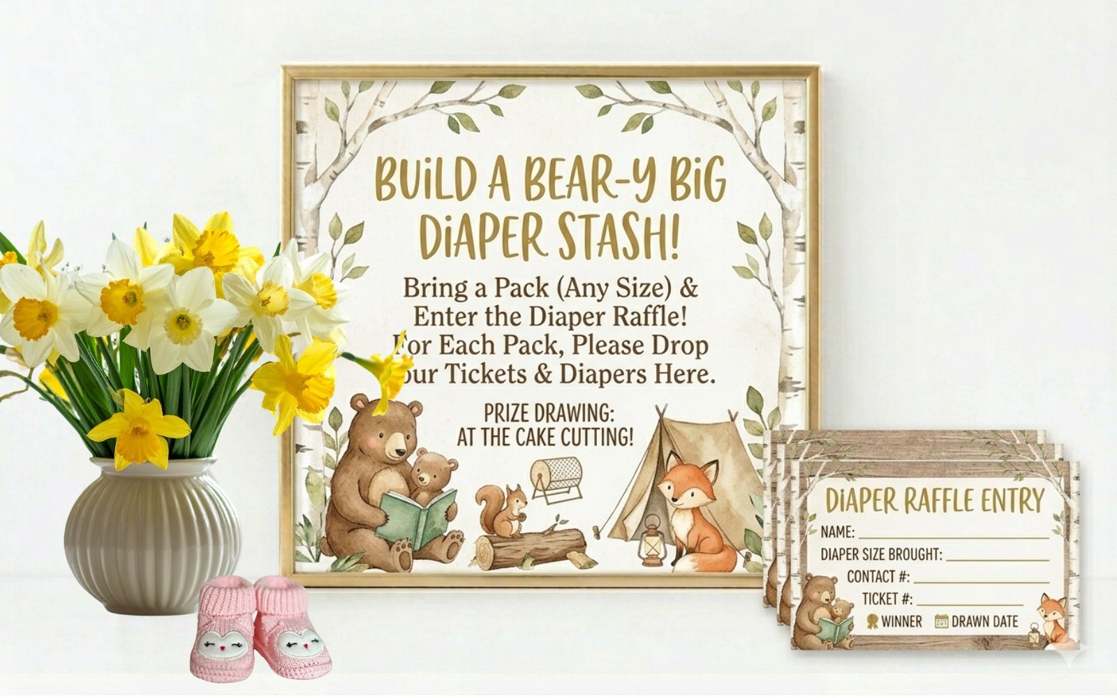 Diaper Raffle Container. Sign DIY Diaper Raffle Sign Ideas for Your Baby Shower That’ll Wow Your ...