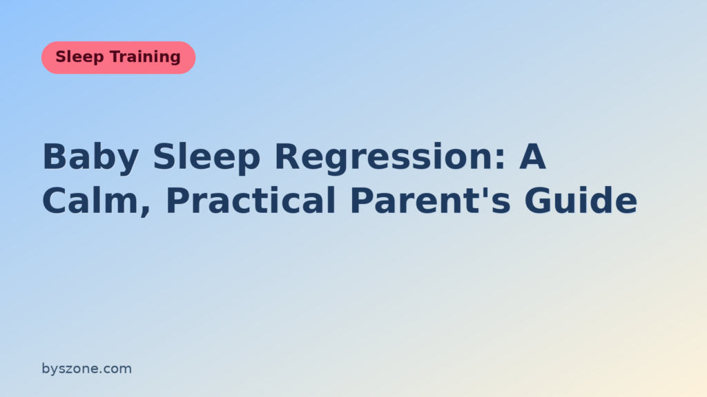 Baby sleep regression guide title card for a sleeping infant