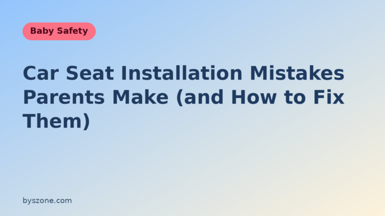 Car seat installation mistakes guide title card for parents from byszone Baby Safety